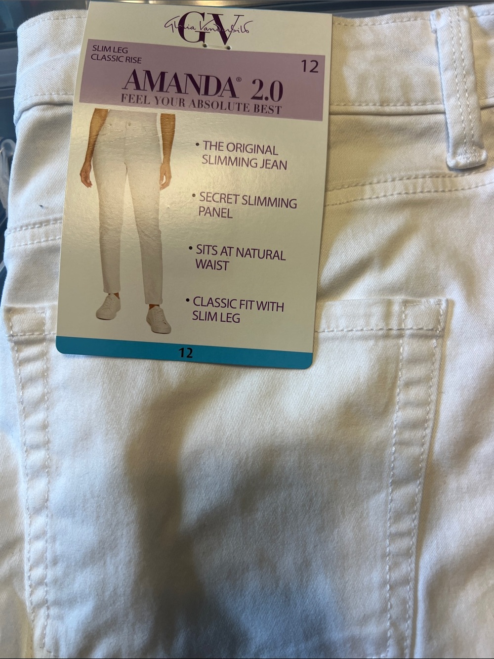 Gloria Vanderbilt Amanda 2.0 Slim Leg Jeans in White